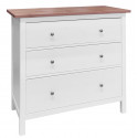 Комод 3 ящика IKEA Style, цвет – белый + светло-коричневый