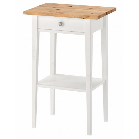 Тумба прикроватная 1 ящик IKEA Style, цвет – белый + светло-коричневый