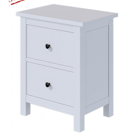 Тумба прикроватная 2 ящика IKEA Style (Россия), цвет – белый
