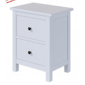 Тумба прикроватная 2 ящика IKEA Style (Россия), цвет – белый