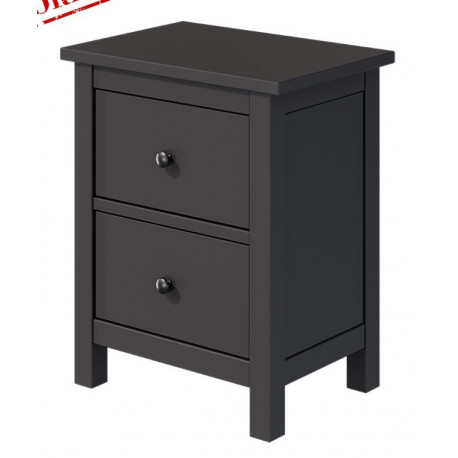 Тумба прикроватная 2 ящика IKEA Style (Россия), цвет – черный