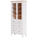 Шкаф-витрина двухдверная IKEA Style 3 ящика, цвет – белый, светло-коричневый